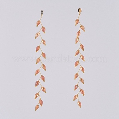 Electroplate Glass Beads Dangle Stud Earrings&nbsp;EJEW-JE03820-03