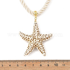 Ocean Spray Painted Opaque Acrylic Starfish Pendant Twisted Nylon Cord Necklaces for Women&nbsp;NJEW-JN06454