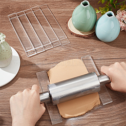 12Pcs 6 Style Transparent Acrylic Clay Press Board&nbsp;TOOL-BC0002-62