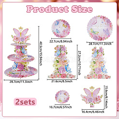 2Pcs 3 Tier Paper Cupcake Stand&nbsp;DIY-DC0003-92A