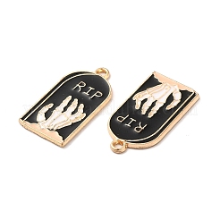 Light Gold Plated Alloy Enamel Pendants&nbsp;ENAM-L040-005KCG-01