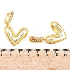 Brass Micro Pave Clear Cubic Zirconia Hoop Dangle Earrings&nbsp;EJEW-G471-30A-G