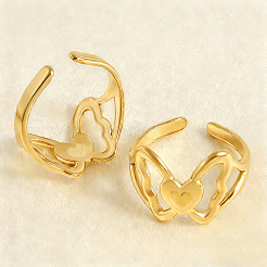 304 Stainless Steel Butterfly Open Cuff Rings for Women&nbsp;WM2522-2