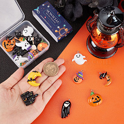 20Pcs 10 Styles Halloween Opaque Resin Pendants&nbsp;RESI-SC0002-49