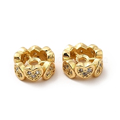 Rack Plating Brass Micro Pave Cubic Zirconia Beads&nbsp;KK-C010-58