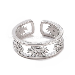 Clear Cubic Zirconia Eye Open Cuff Rings&nbsp;RJEW-P083-02P