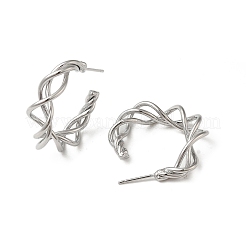 Brass Wire Twist Stud Earrings&nbsp;EJEW-C070-02P