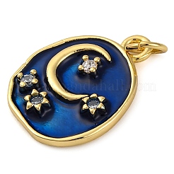 Brass Micro Pave Cubic Zirconia Pendants&nbsp;KK-K339-03A-G