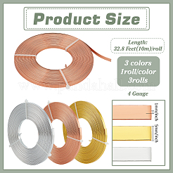 3 Rolls 3 Colors Aluminum Wire&nbsp;AW-BC0003-41A