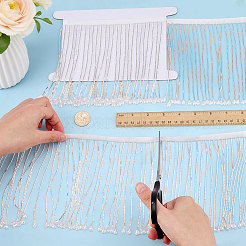 1 Yard Glass Beaded Tassel Ribbon&nbsp;DIY-FG0010-38C
