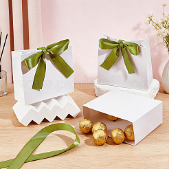 Paper Candy Gift Boxes with Yellow Green Ribbon&nbsp;CON-WH0177-002A