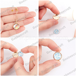 24Pcs 2 Colors Brass Pendant Cabochon Settings&nbsp;KK-BBC0028-69