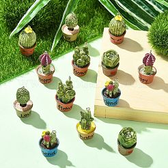 14Pcs 7 Styles Resin Plant Pendants&nbsp;RESI-CJ0003-84