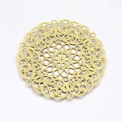 Brass Large Flower Filigree Findings&nbsp;X-KK-L056-01G