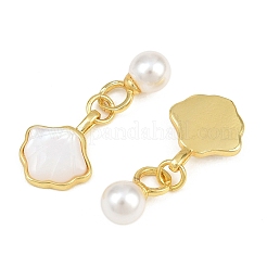 Brass & Natural White Shell Pendants&nbsp;KK-CBA6A75-46G