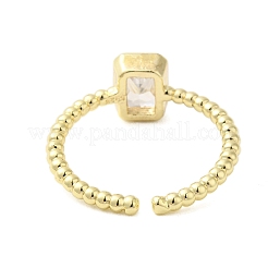304 Stainless Steel Micro Pave Cubic Zirconia Cuff Rings for Women&nbsp;RJEW-U013-08G