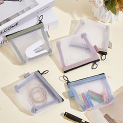 5Pcs 5 Colors Nylon Mesh Storage Zipper Bags&nbsp;ABAG-CN0001-60