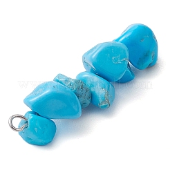 Gradient Color Natural Aquamarine & Natural Lapis Lazuli & Synthetic Turquoise Chip Beaded Pendants&nbsp;PALLOY-JF02791-02