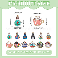 48Pcs 12 Style  Alloy Enamel Pendants&nbsp;ENAM-HY0001-14