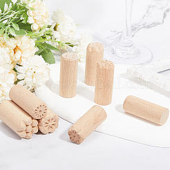 12pcs 12 styles Round Wooden Traditional Chinese Moon Cake Molds&nbsp;AJEW-CA0004-24