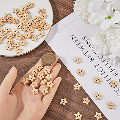 Natural 2-hole Wood Buttons&nbsp;BUTT-GF0003-58