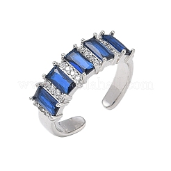 Brass Micro Pave Cubic Zirconia Cuff Open Rings for Women&nbsp;RJEW-L343-16P