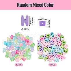 100Pcs 2 Styles UV Plating Rainbow Iridescent Acrylic Beads&nbsp;OACR-TA0004-59