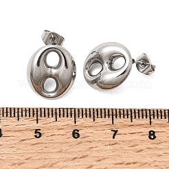 6 Pairs 304 Stainless Steel Stud Earrings&nbsp;EJEW-P340-02P