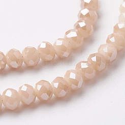 Electroplate Glass Beads Strands&nbsp;EGLA-F124-PL-A01