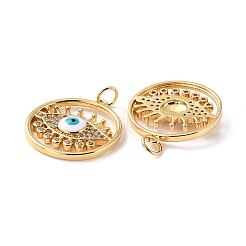Brass Micro Pave Cubic Zirconia Pendants&nbsp;ZIRC-P092-028G-03-RS