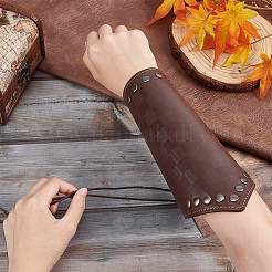 Tartan Pattern Imitation Leather Cuff Wristband for Bikers&nbsp;AJEW-WH0258-937A
