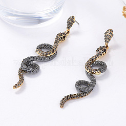 Zinc Alloy Rhinestone Snake Dangle Stud Earrings&nbsp;FS-WG579D8-01