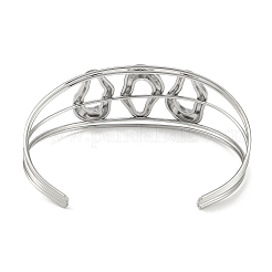 Non-Tarnish 304 Stainless Steel Hollow Open Cuff Bangles&nbsp;BJEW-Q348-03P-05