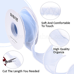 1Roll 5 Yards ABS Pearl Edged Mesh Ribbon for Bowknot Making&nbsp;OCOR-YW0001-13A