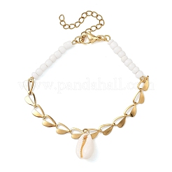Shell & Seed Beads Bead Bracelets&nbsp;BJEW-JB14136-01