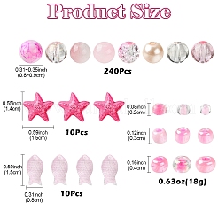 Pink Color Mixed Styles Glass Bead Sets&nbsp;DIY-YW0009-59