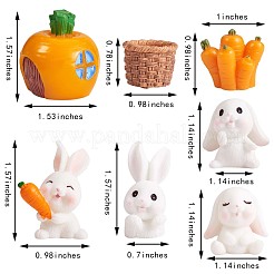 Resin Standing Rabbit Statue Bunny Sculpture Carrot Bonsai Figurine for Lawn Garden Table Home Decoration ( Mixed Color )&nbsp;JX086A