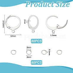 304 Stainless Steel Leverback Earring Findings&nbsp;STAS-UN0006-21P