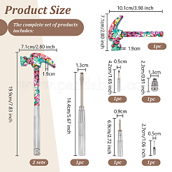 Flower Print Brass & Iron Hammer Set&nbsp;TOOL-WH0030-07P