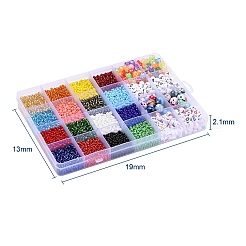 16 Colors 8/0 Glass Round Seed Beads&nbsp;DIY-YW0002-06