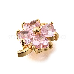Brass Micro Pave Clear Cubic Zirconia Pendants&nbsp;KK-U065-01B-G
