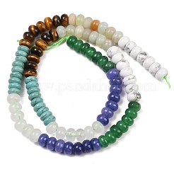 Natural Flower Amazonite & Dyed White Jade & Tiger Eye & Howlite & Quartz Crystal & Synthetic Turquoise Beads Strands&nbsp;G-Z135-C06