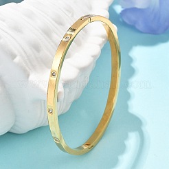 304 Stainless Steel Rhinestone Bangles for Women&nbsp;X-BJEW-Z092-05G