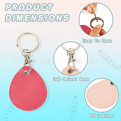 8Pcs 8 Colors PU Leather & Alloy Pendants&nbsp;KEYC-TA0001-31