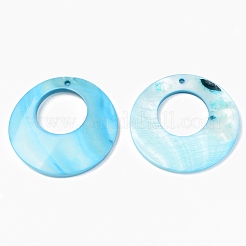 Natural Freshwater Shell Pendants&nbsp;X-SSHEL-R048-017