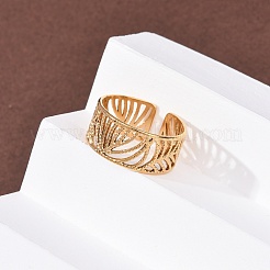 304 Stainless Steel Open Cuff Rings for Women&nbsp;RJEW-K309-33G