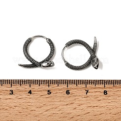 Antique Silver 316 Surgical Stainless Steel Hoop Earrings&nbsp;EJEW-D096-03C-AS