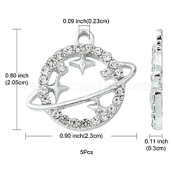 Alloy Rhinestone Pendants&nbsp;ALRI-YW0001-04