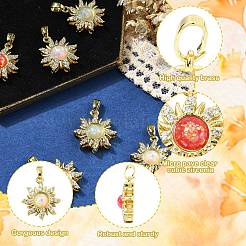 6Pcs 6 Colors Rack Plating Brass Pendants&nbsp;KK-CJ0002-42
