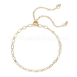 Brass Cable & Figaro Chain Slider Bracelets for Women&nbsp;BJEW-JB13156